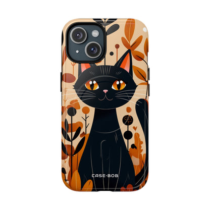 Black Cat Glow iPhone 15 Case - Tough+