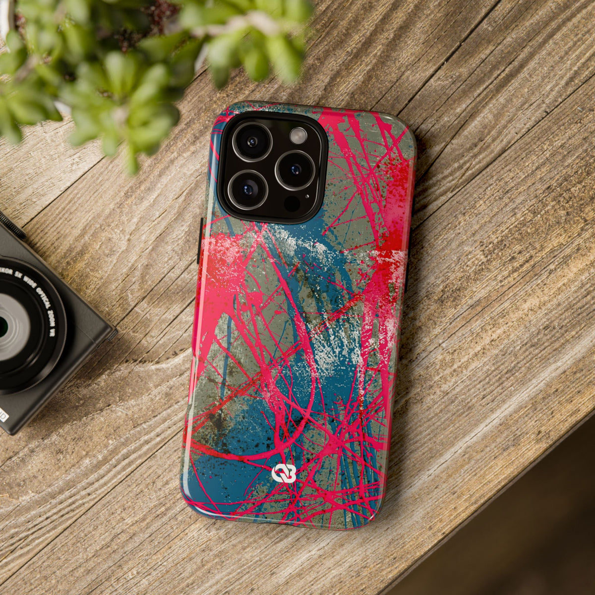 Neon Static Drip · Tough Phone Case for iPhone · Pink