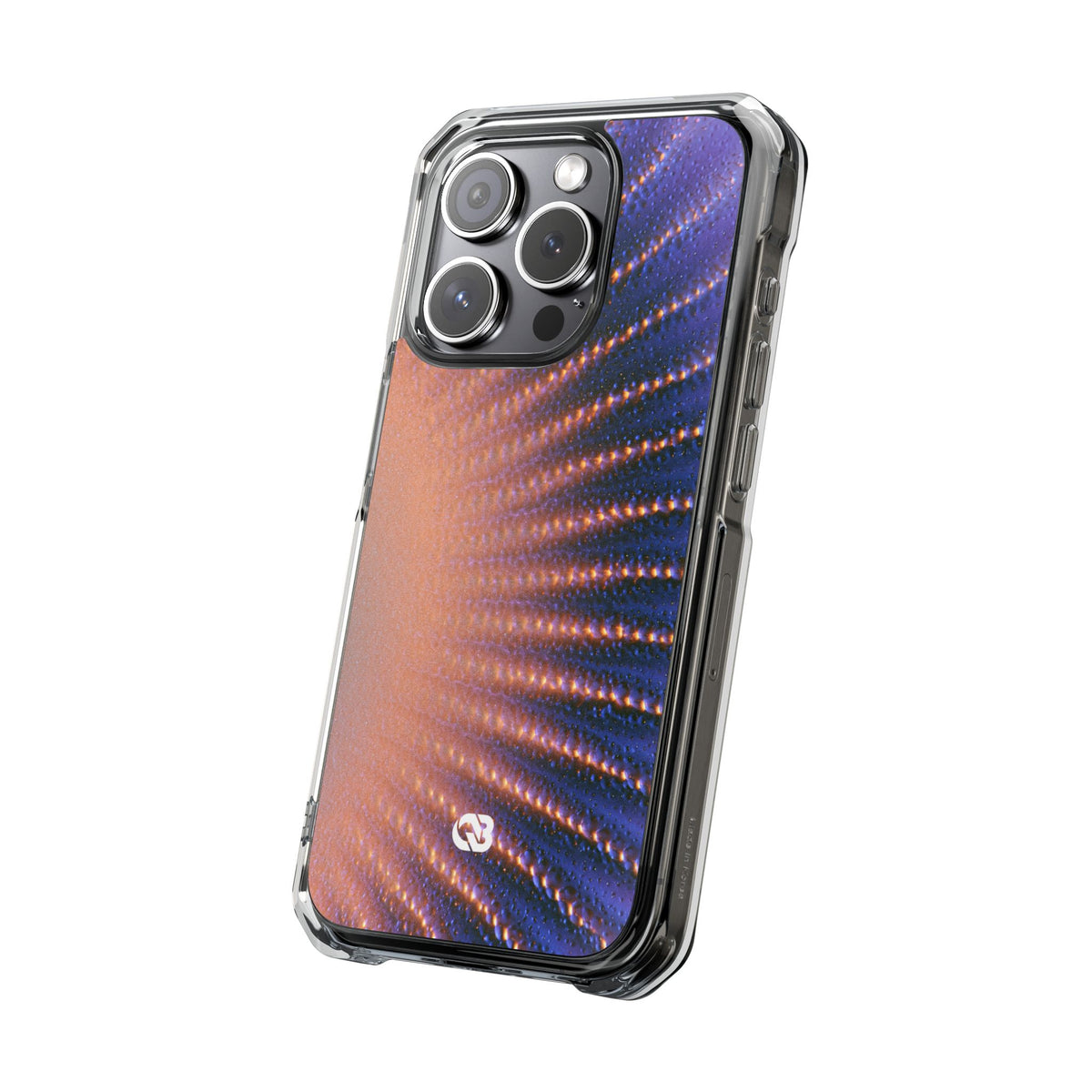 Luminous Aura Burst · Clear Impact Magnetic Phone Case for iPhone · Blue