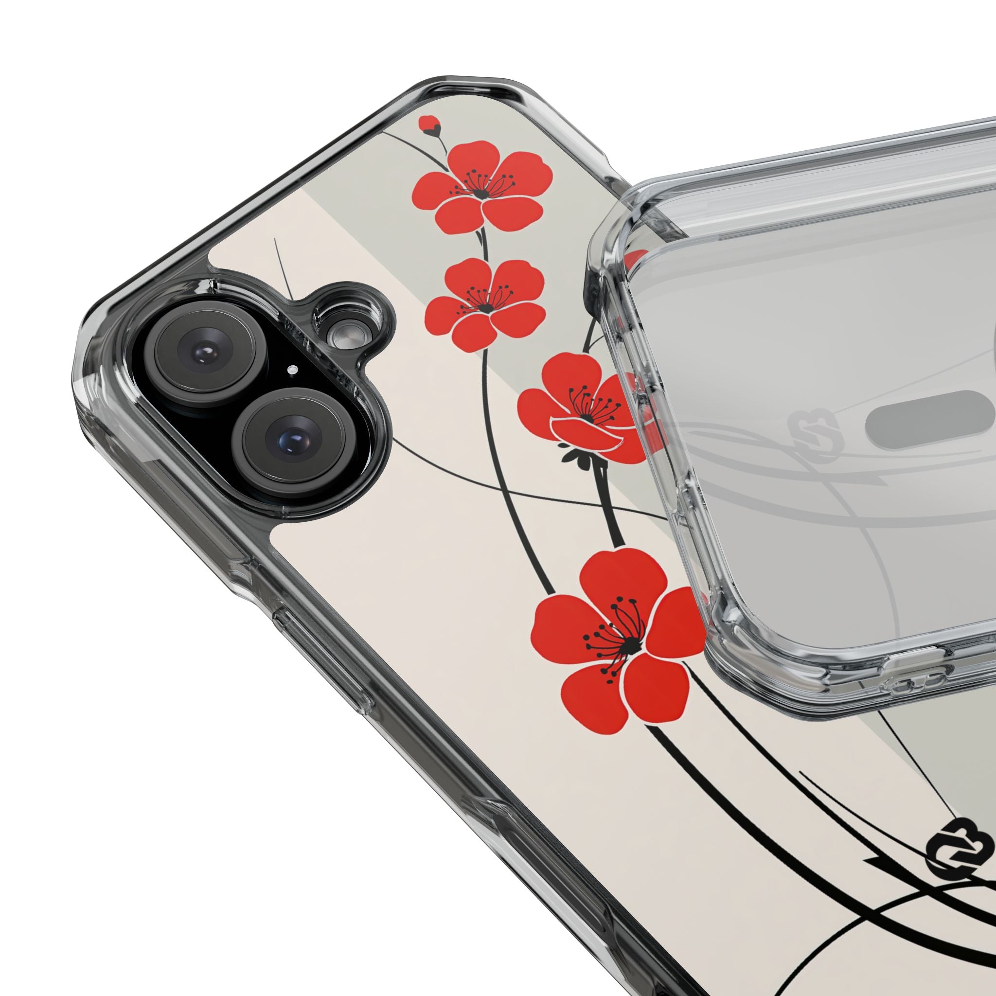 Red Impact MagSafe Phone Case for iPhone - Crimson Plum Ink