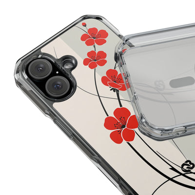 Red Impact MagSafe Phone Case for iPhone - Crimson Plum Ink