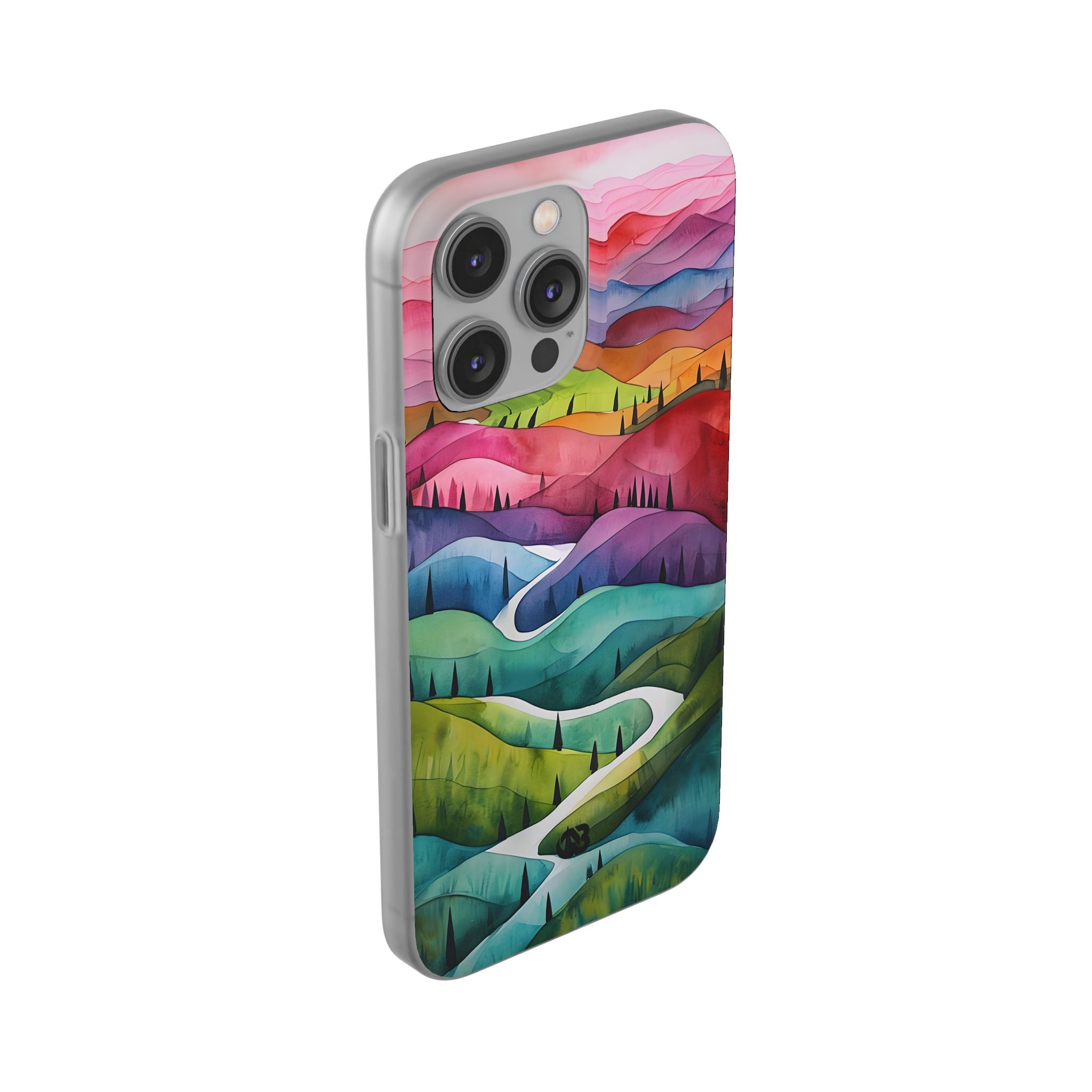 Fluid Rainbow Ridge · Soft Hoesje voor iPhone