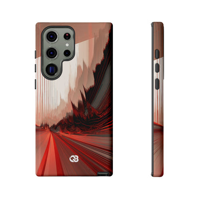 Red Tough Phone Case for Samsung - Crimson Pulse Horizon
