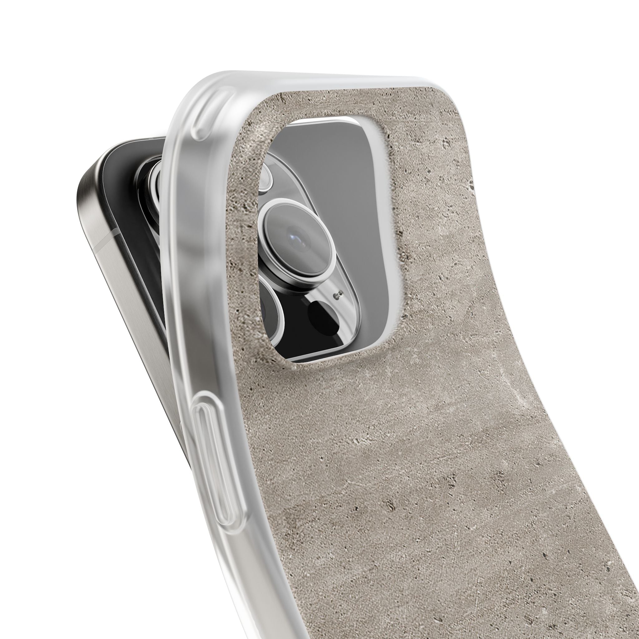 Grey Lite Phone Case for iPhone - Brutalist Stone Grit