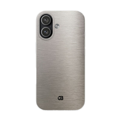 Grey Lite Phone Case for iPhone - Brushed Nickel Linen