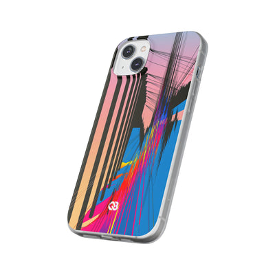 Blue Lite Phone Case for iPhone - Fractured Data Skyline