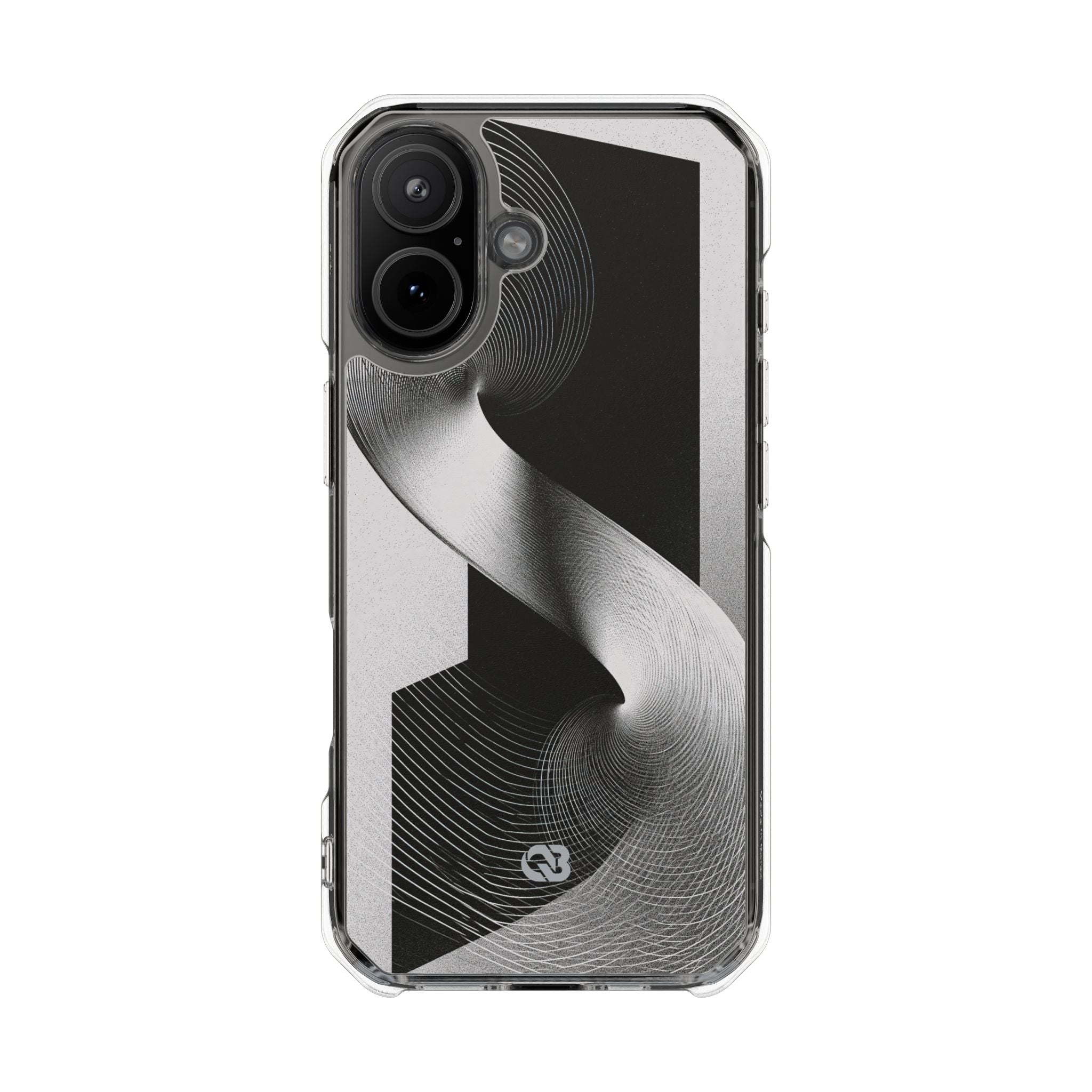 Grey Impact MagSafe Phone Case for iPhone - Obsidian Moiré Wave
