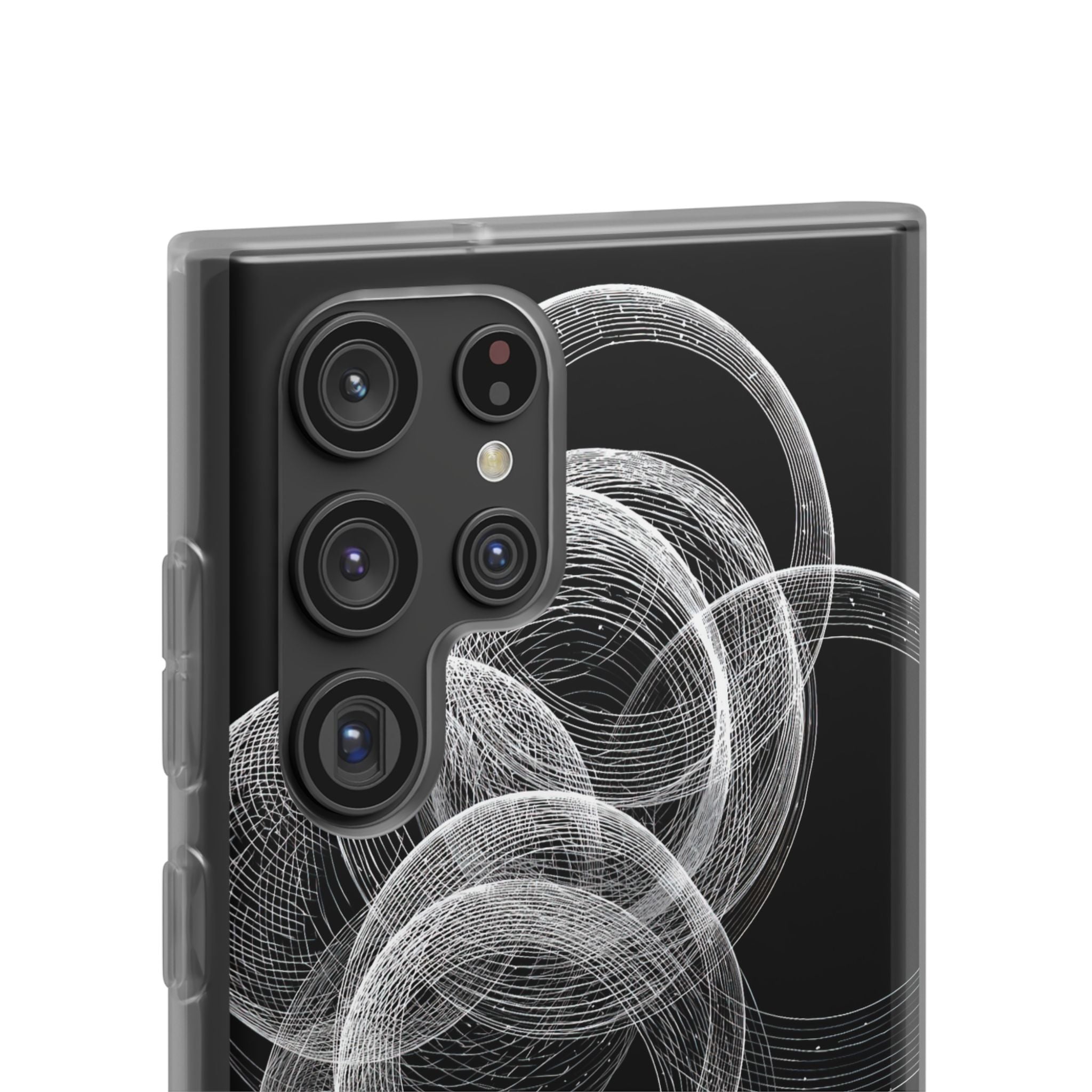 Black Lite Phone Case for Samsung - Kinetic Wireframe Orbit