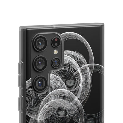 Black Lite Phone Case for Samsung - Kinetic Wireframe Orbit