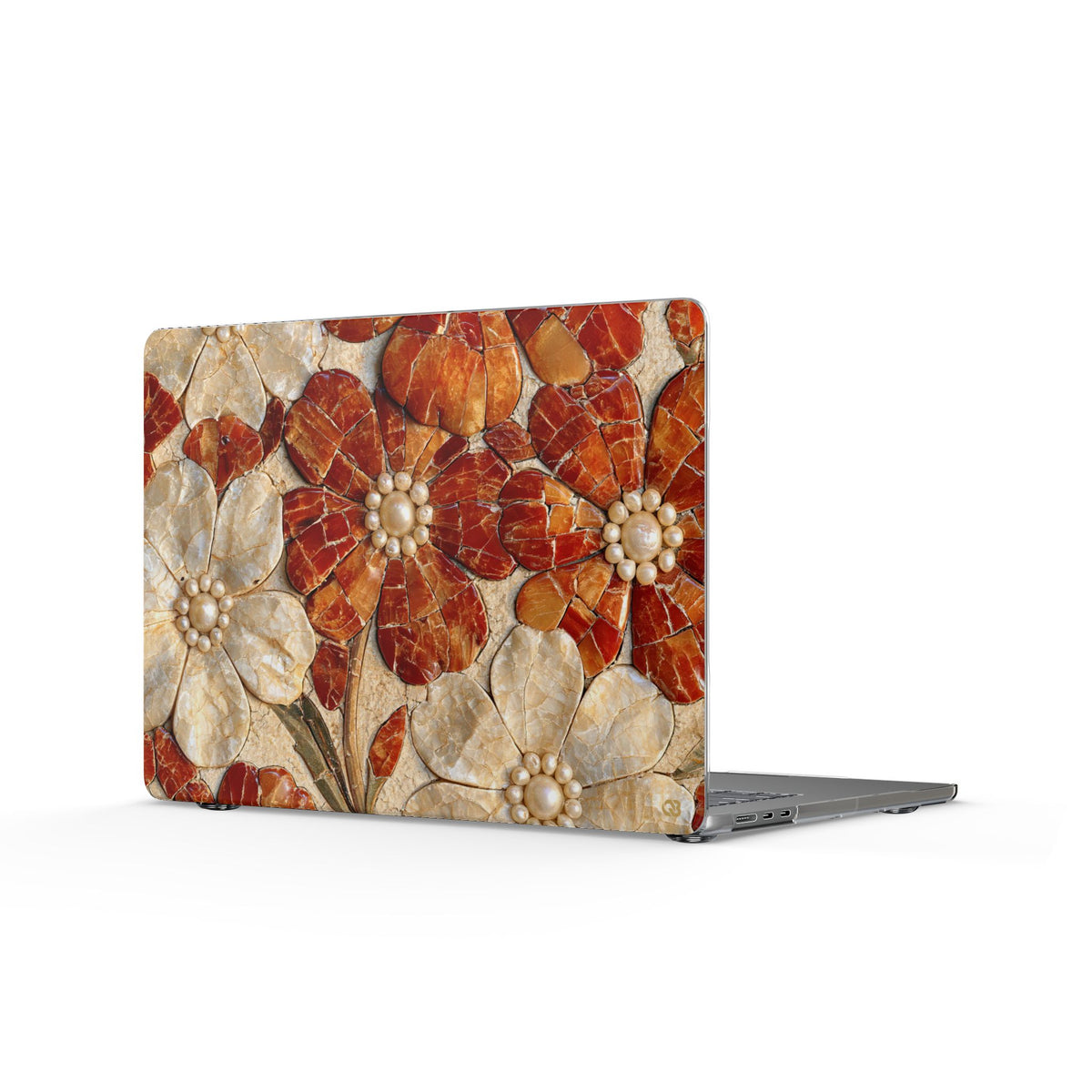 Carnelian Pearl Bloom · Clear Hard Case for MacBook · Orange
