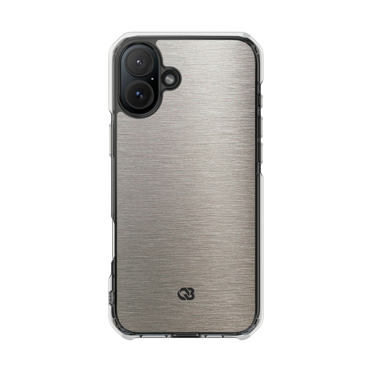 Brushed Silver Alloy · Clear Impact Magnetic Phone Case for iPhone ·  Silver