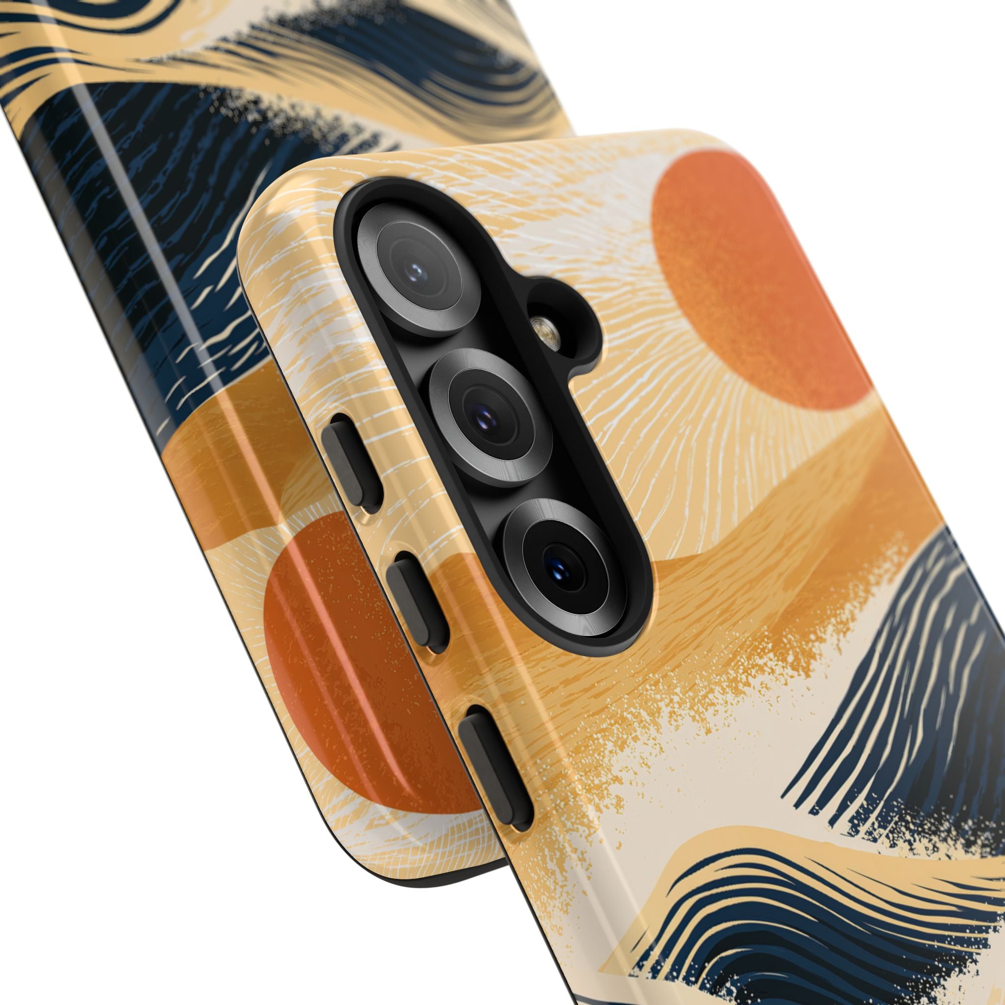 Blue Tough Phone Case for Samsung - Kyoto Cresting Tide