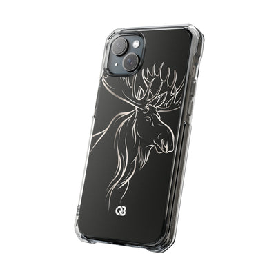Nordic Moose Contour · Clear Impact Magnetic Phone Case for iPhone · Black