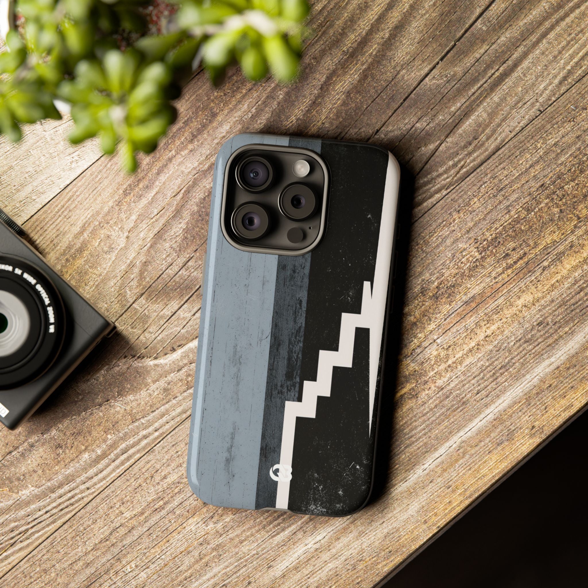 Grey Tough Phone Case for iPhone - Industrial Concrete Void