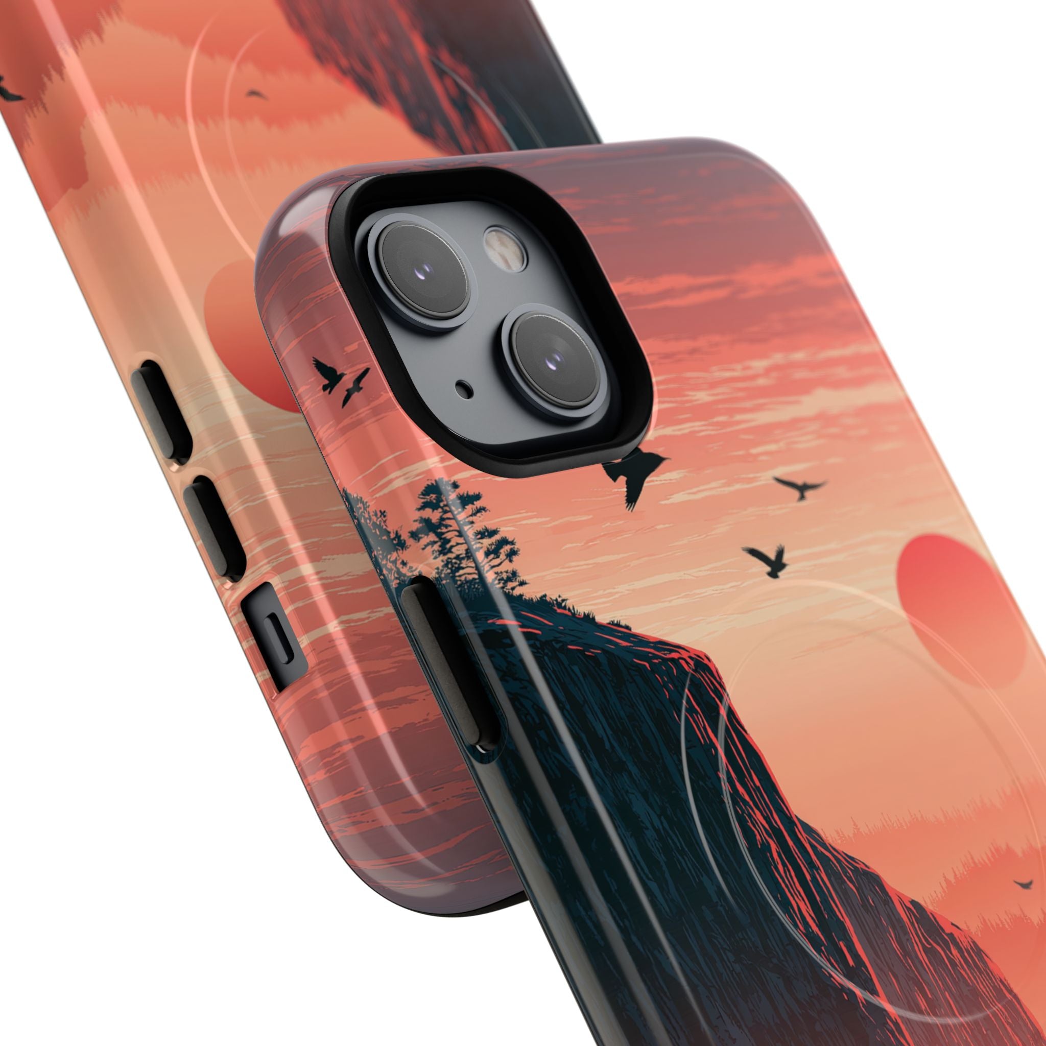 Orange Tough 2.0 Magsafe Phone Case for iPhone - Crimson Ridge Flight