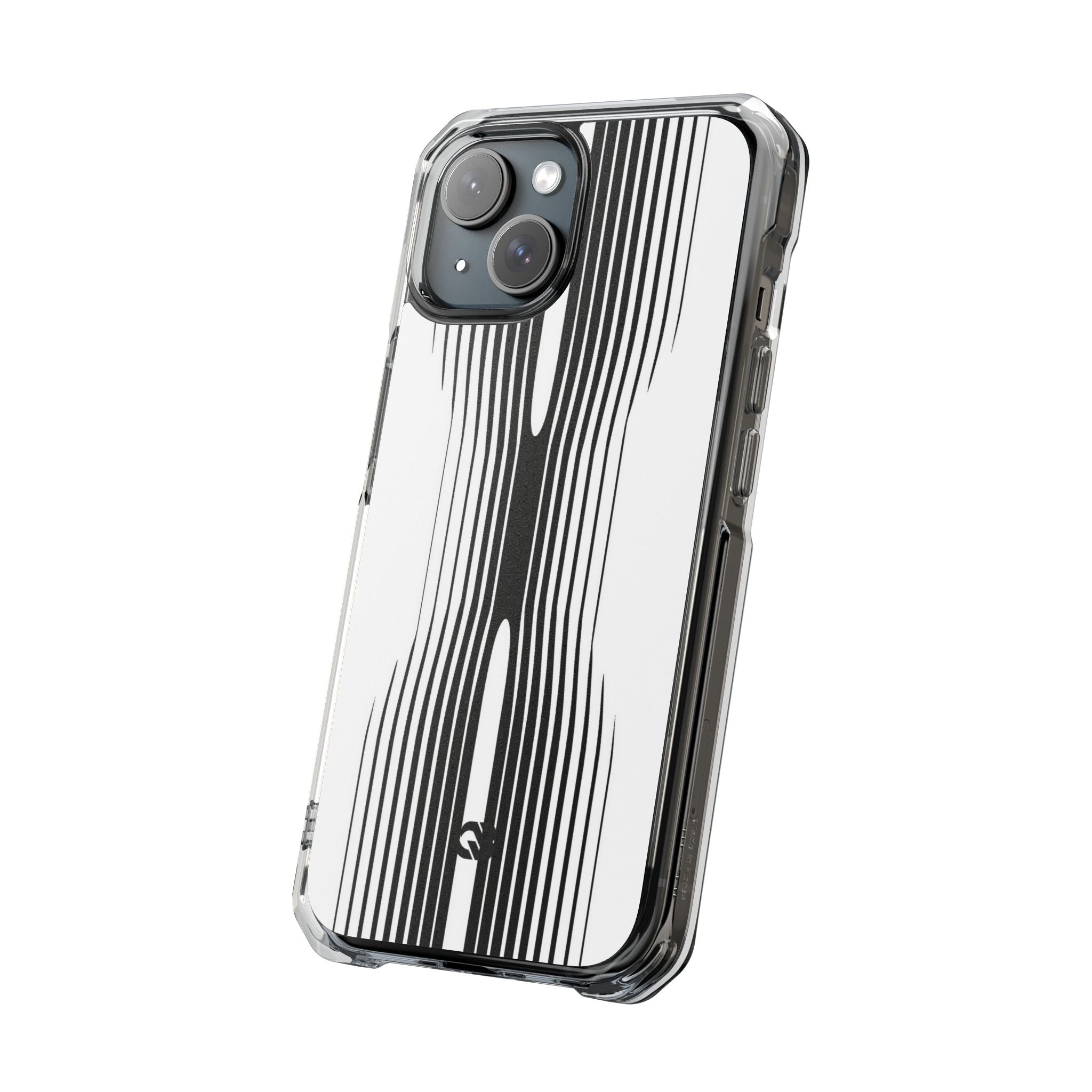 White Impact MagSafe Phone Case for iPhone - Kinetic Mono Distortion