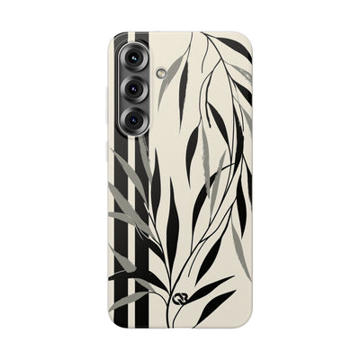 Beige Lite Phone Case for Samsung - Soot Leaf Sketch