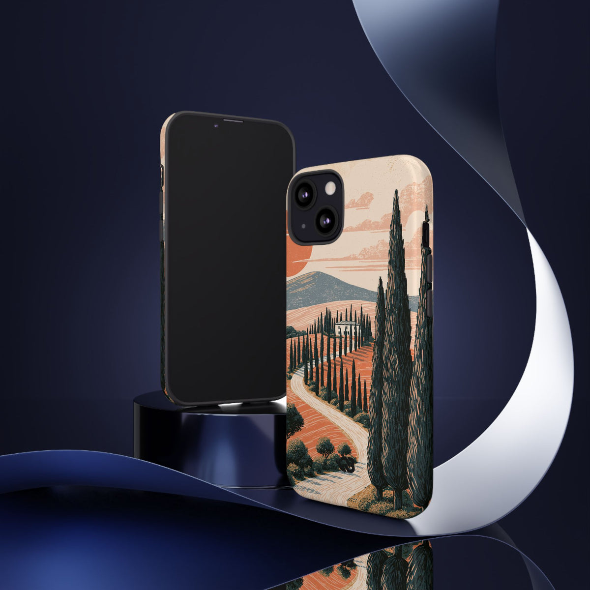 Tuscan Cypress Horizon · Tough Phone Case for iPhone · Orange