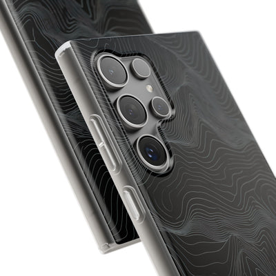Black Lite Phone Case for Samsung - Obsidian Topo Wireframe