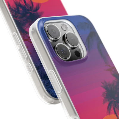 Neon Horizon Palms · Soft Capa para iPhone