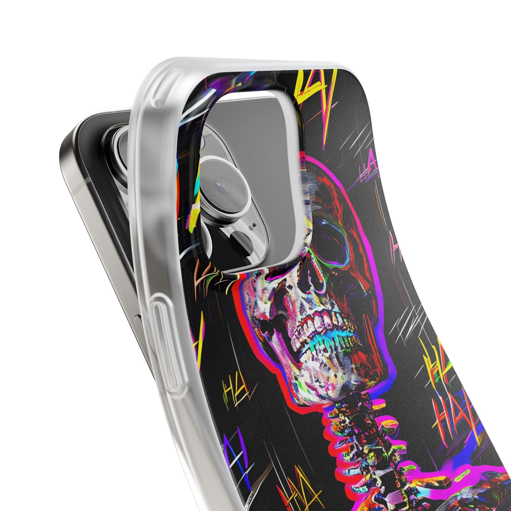 Neon Glitch Skeleton · Soft Handyhülle für iPhone