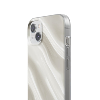 White Lite Phone Case for iPhone - Polished Ivory Wave