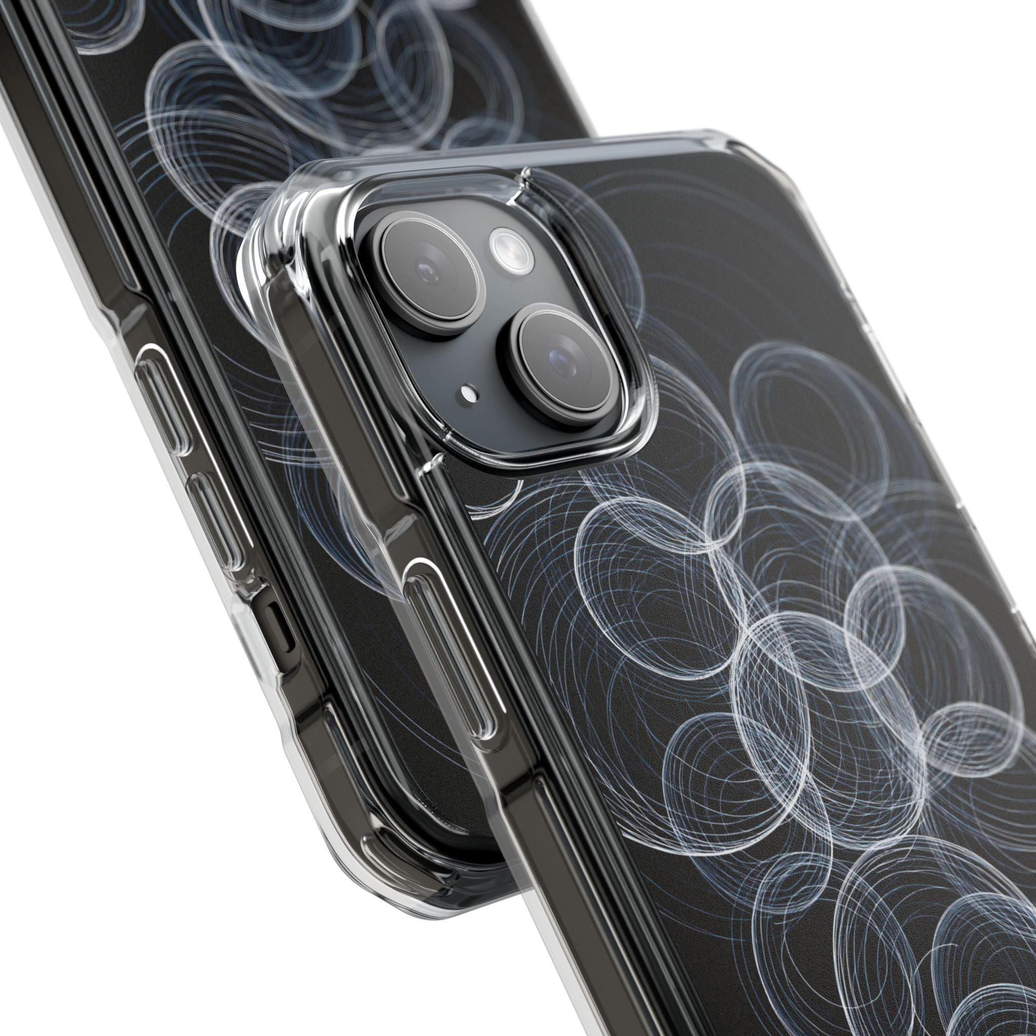 Black Impact MagSafe Phone Case for iPhone - Frosted Ring Matrix