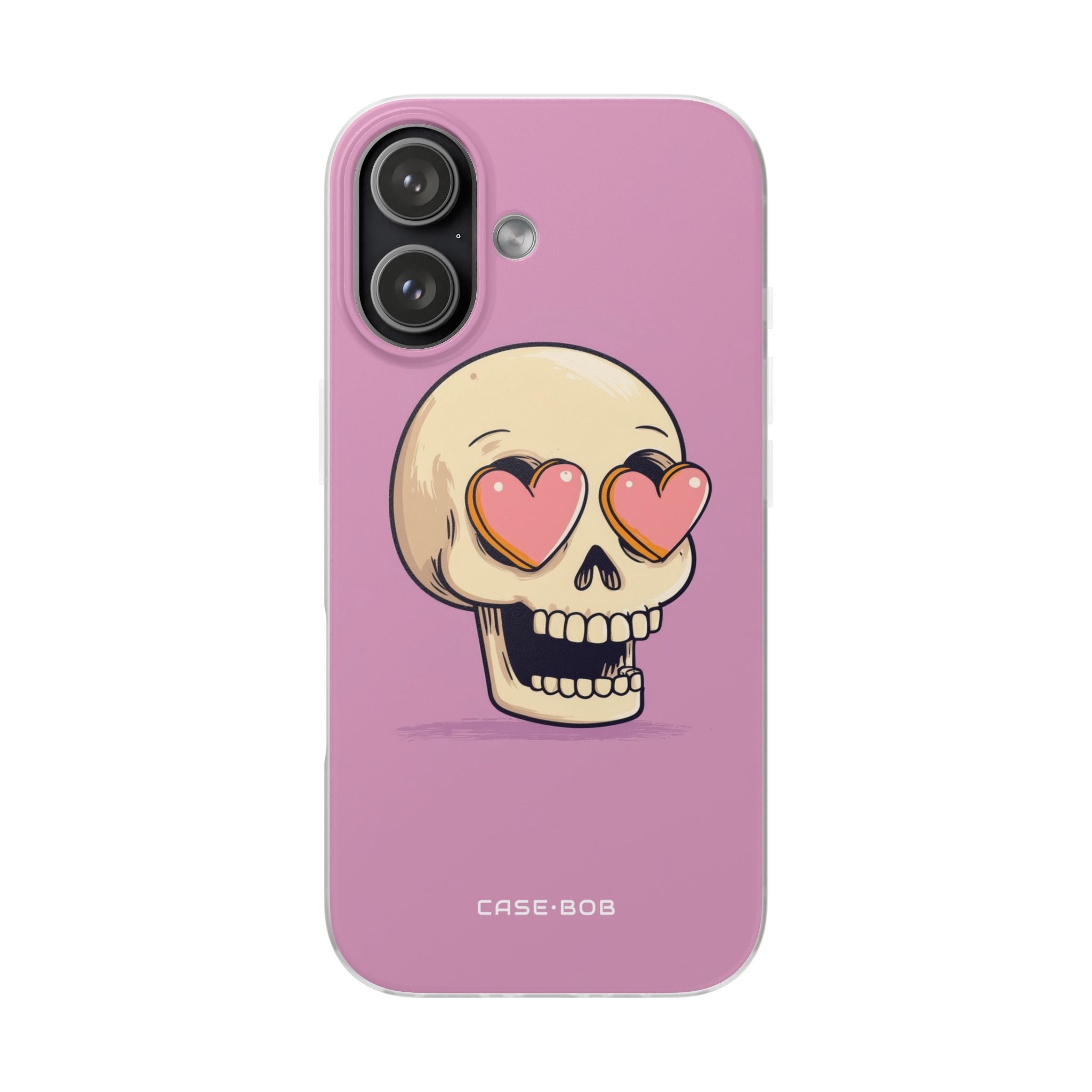 Heart Eyed Skull iPhone 17 Case - Soft - CASE•BOB