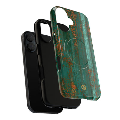 Teal Tough 2.0 Magsafe Phone Case for iPhone - Verdigris Copper Siding