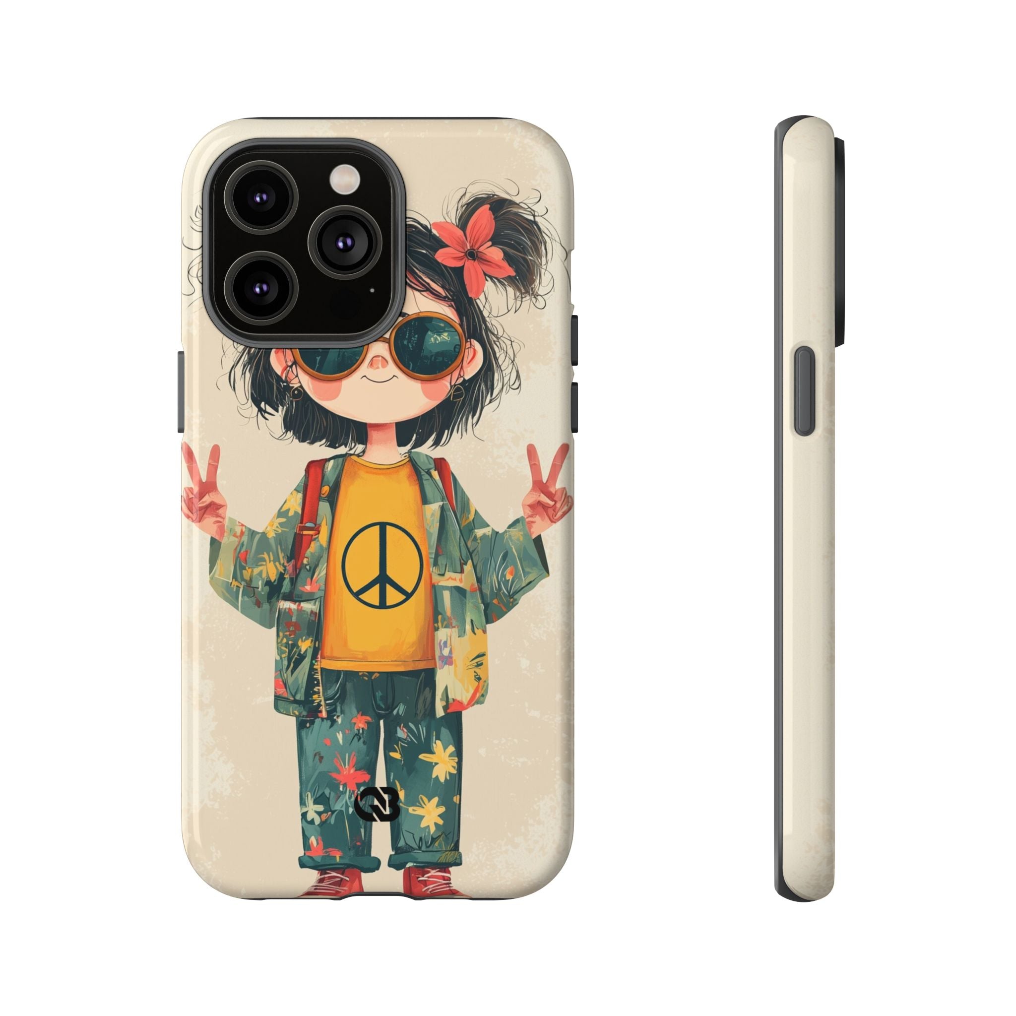 Retro Peace Girl · Tough Phone Case for iPhone