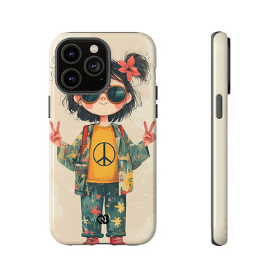 Retro Peace Girl · Tough Phone Case for iPhone