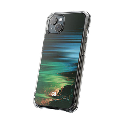 Digital Shoreline Drift · Clear Impact Magnetic Phone Case for iPhone ·  Teal