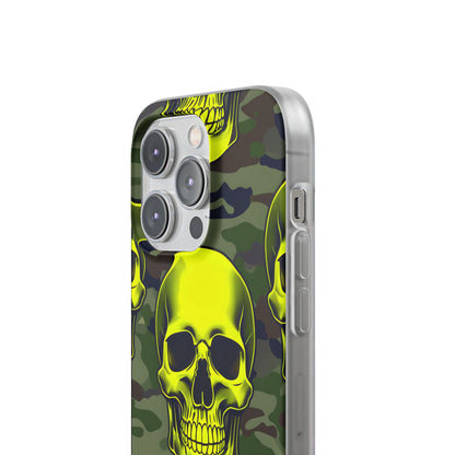 Neon Skull Camo iPhone 14 Pro Case - Soft