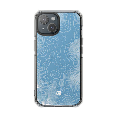 Glacial Basin Topo · Clear Impact Magnetic Phone Case for iPhone · Blue