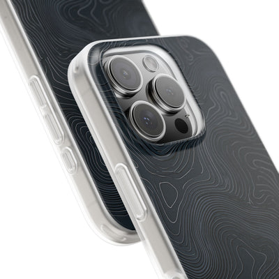 Black Lite Phone Case for iPhone - Obsidian Ridge Topo