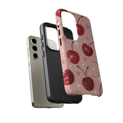 Bedazzled Ruby Cherries · Tough Phone Case for Samsung · Pink