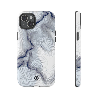 White Tough Phone Case for iPhone - Nordic Ridge Topo