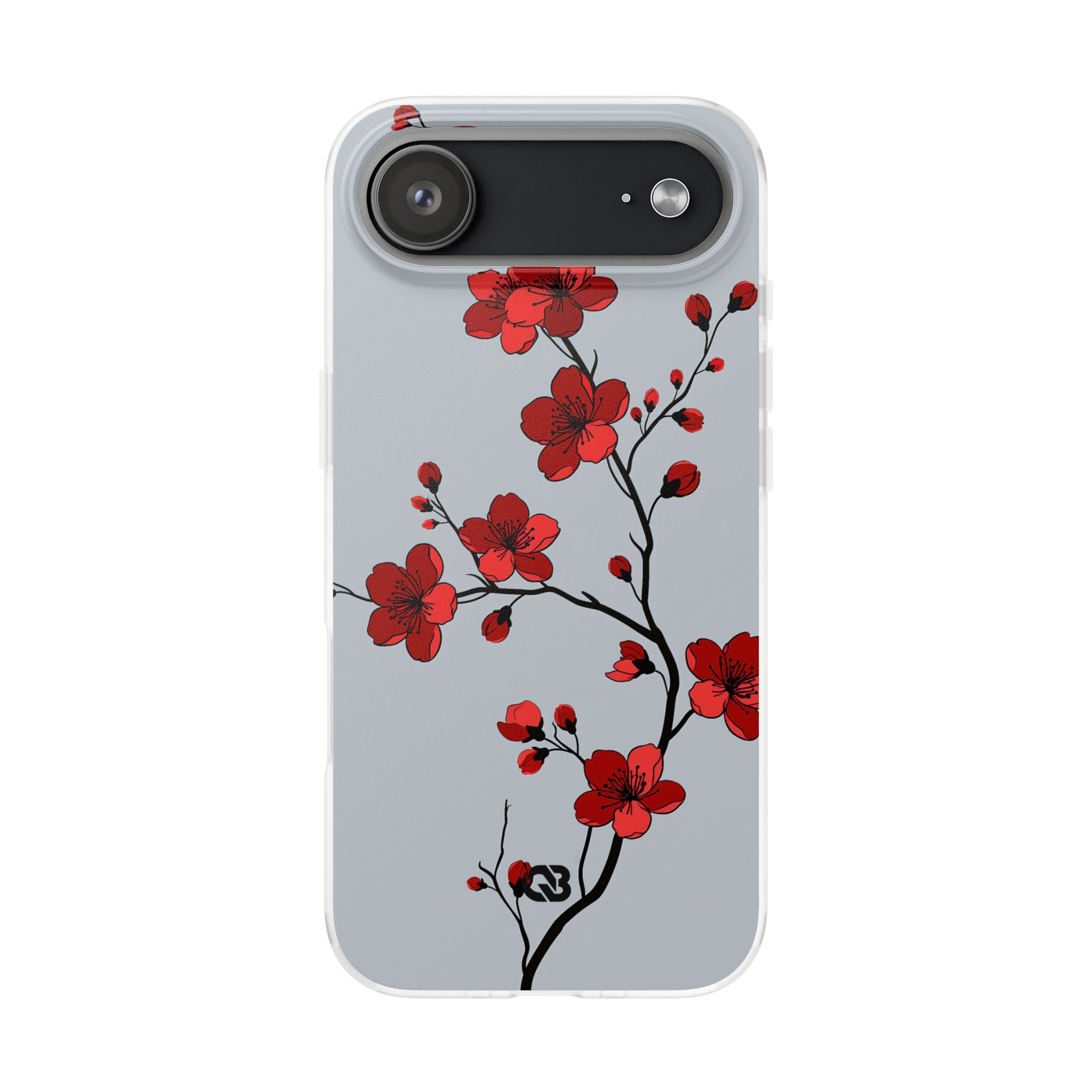 Grey Lite Phone Case for iPhone - Crimson Blossom Onyx