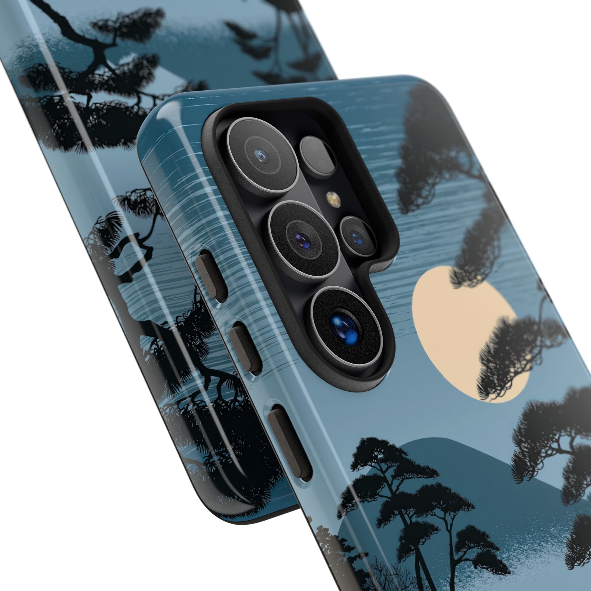 Blue Tough Phone Case for Samsung - Midnight Kyoto Pine