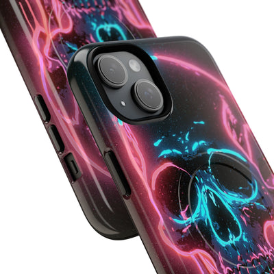 Neon Drip Skull · Tough 2.0 Magnetic Phone Case for iPhone · Black