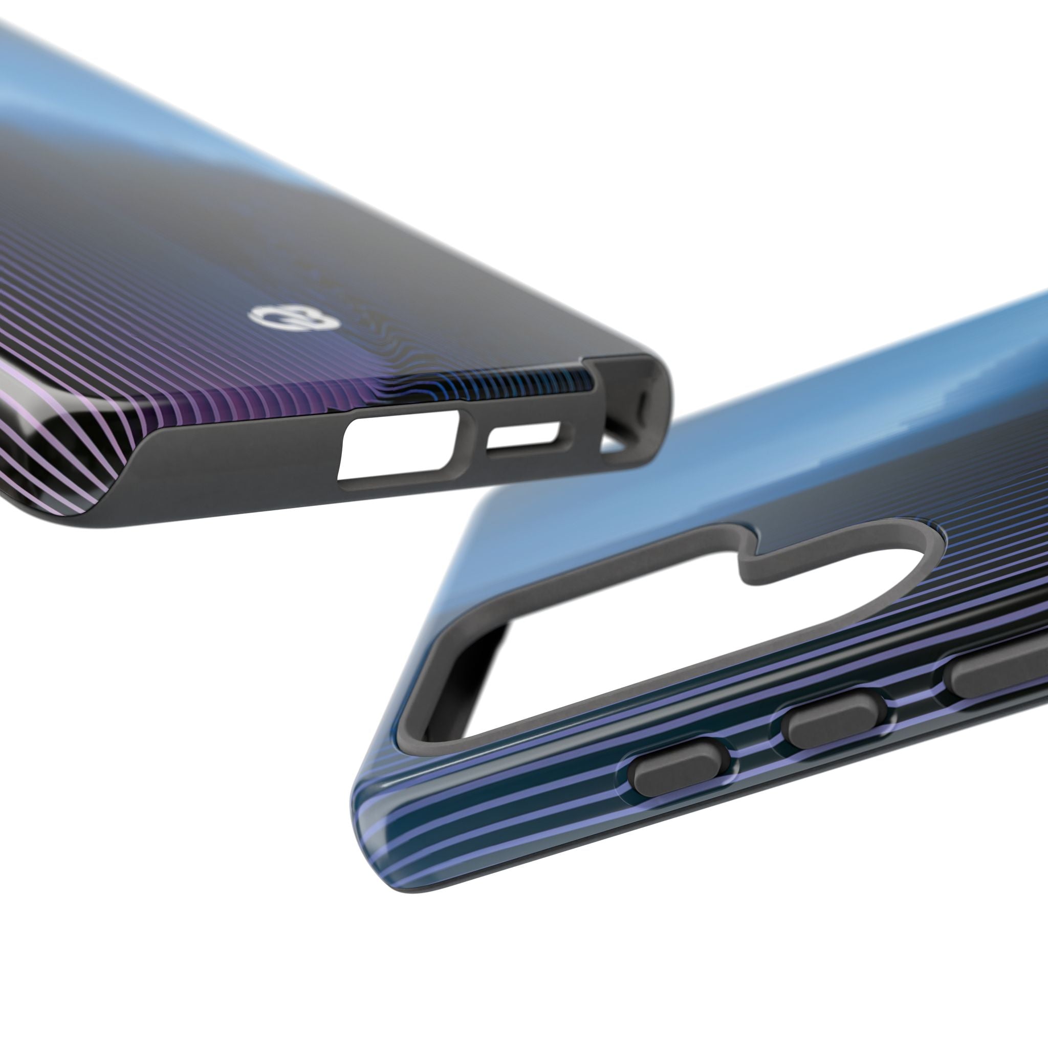 Blue Tough Phone Case for Samsung - Indigo Distortion Wave