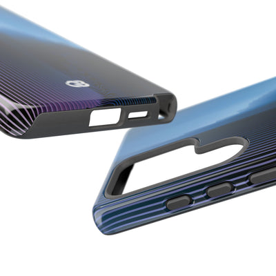 Blue Tough Phone Case for Samsung - Indigo Distortion Wave