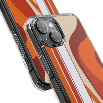 Orange Impact MagSafe Phone Case for iPhone - Terracotta Metro Line