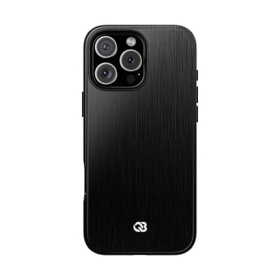 Black Tough Phone Case for iPhone - Brushed Obsidian Slate