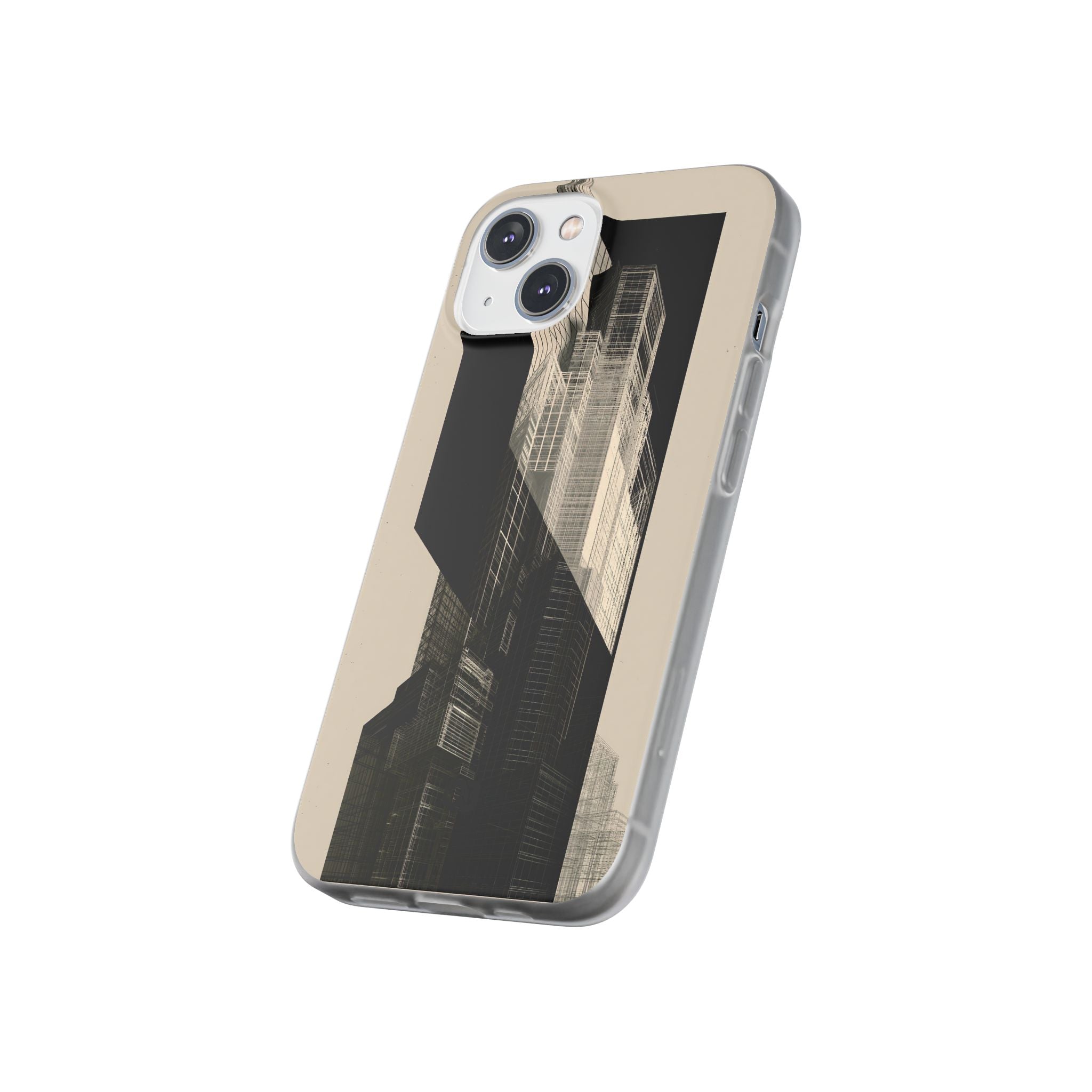Beige Lite Phone Case for iPhone - Monolith Urban Grid