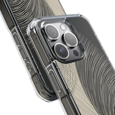 Beige Impact MagSafe Phone Case for iPhone - Obsidian Cream Plume