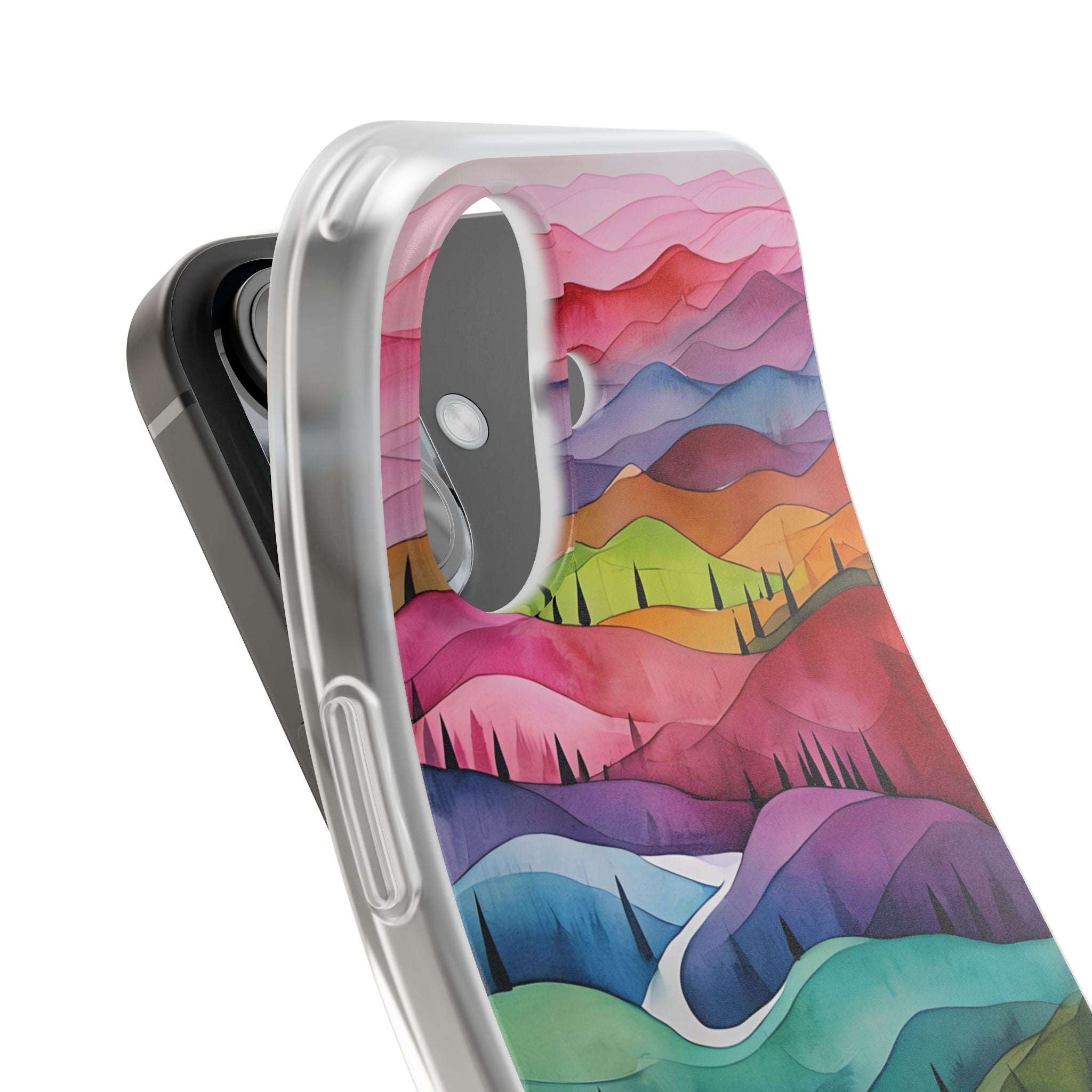 Fluid Rainbow Ridge · Soft Hoesje voor iPhone