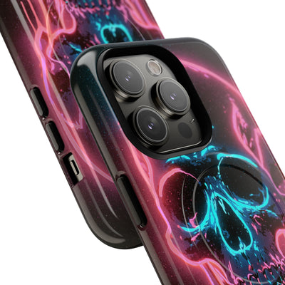 Neon Drip Skull · Tough 2.0 Magnetic Phone Case for iPhone · Black