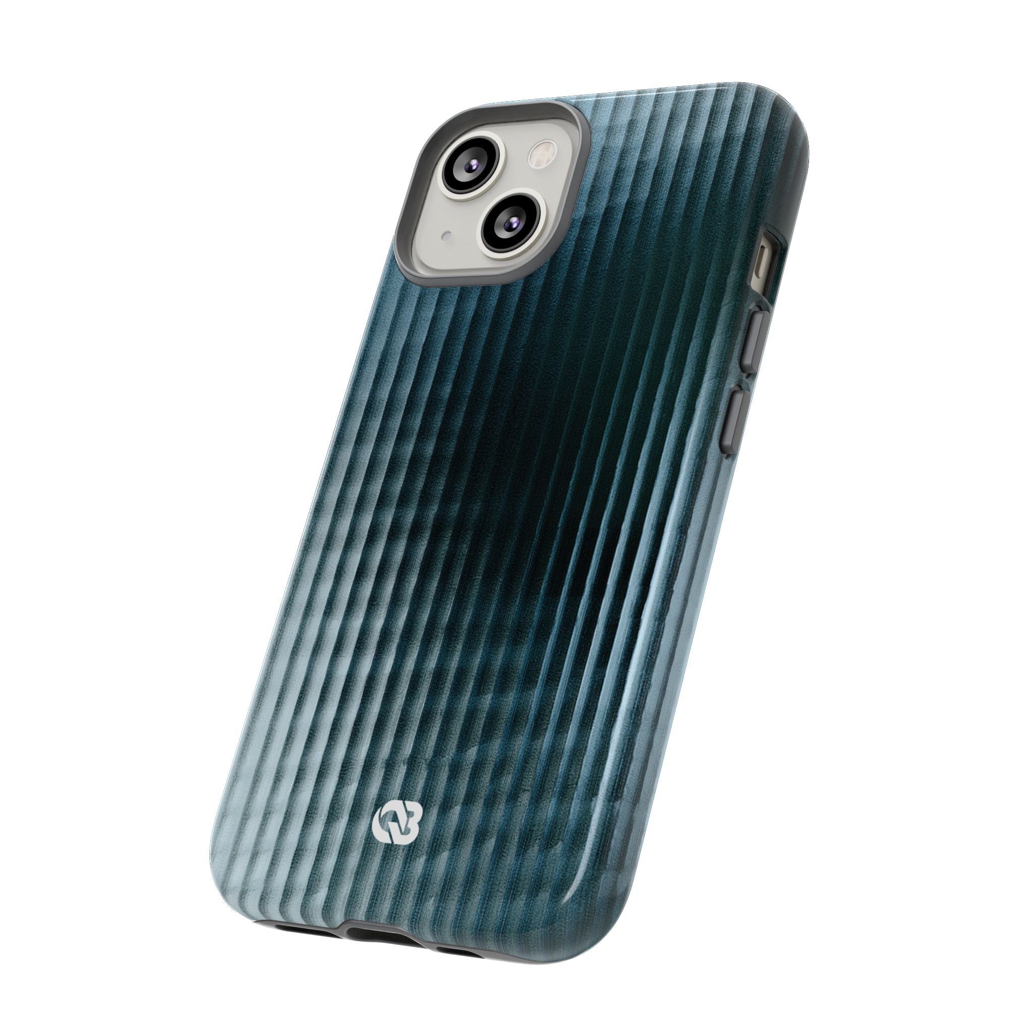 Blue Tough Phone Case for iPhone - Glacial Reeded Glass