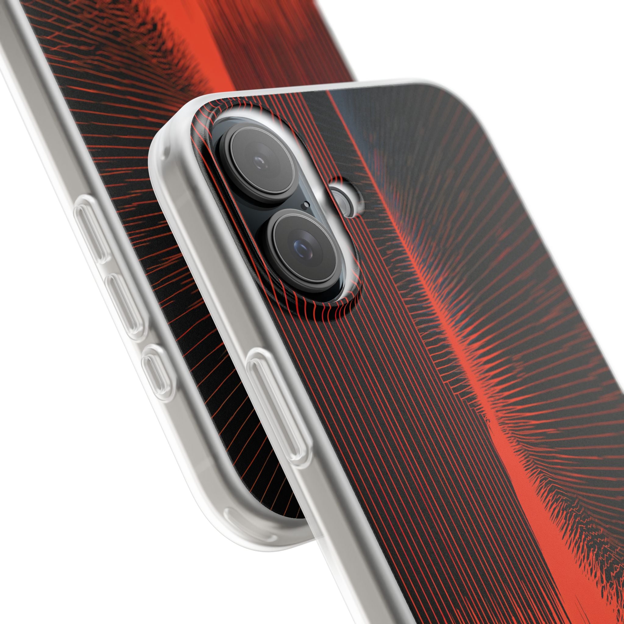 Red Lite Phone Case for iPhone - Crimson Frequency Pulse